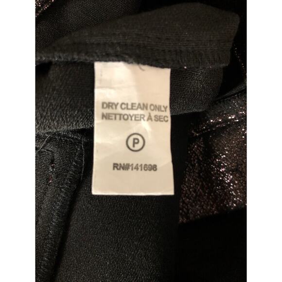 Ramy Brook Saylor Pant Glitter High Rise Skinny Leg Metallic Evening Black 0 - Picture 10 of 12